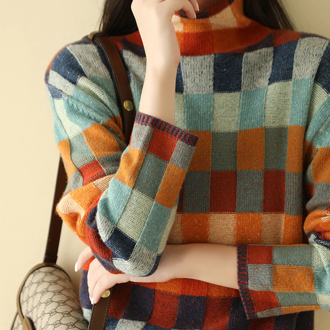Stylowy koc z geometrycznym wzorem | Oversize