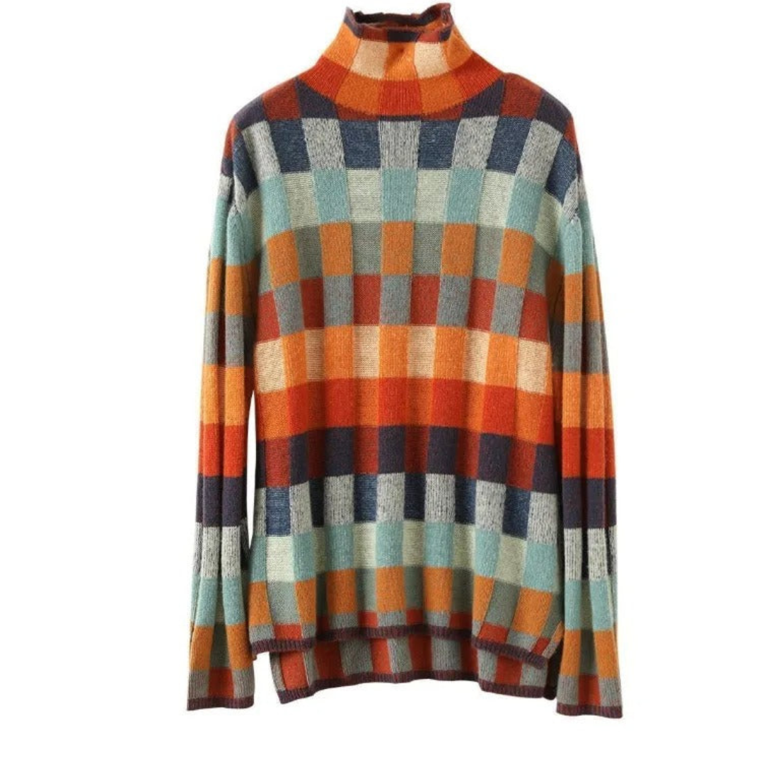 Stylowy koc z geometrycznym wzorem | Oversize